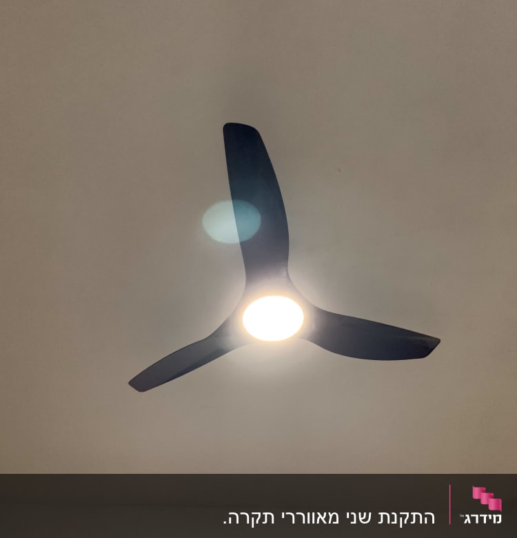 מאוורר תקרה עם תאורה דולקת